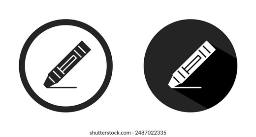 Crayon logo. Crayon icon vector design black color. Stock vector.