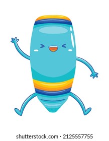 CRAYON mascot in flat cartoon style