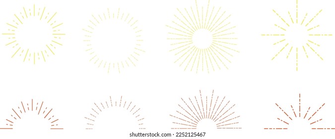 Crayon material sun line set