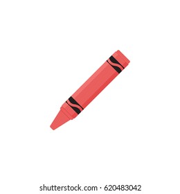 Crayon on white background vector concept. Drawing illustration in modern flat style. Color picture for design web site, web banner, printed material. Crayon icon. 