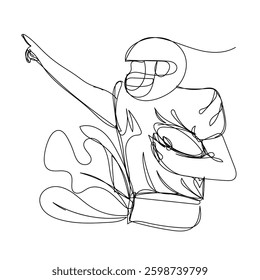 Crayon outline drawing style. Hand drawn trendy Vector illustration.	
