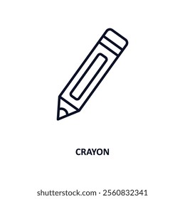 crayon outline icon.  Thin line icon from education collection. Editable vector isolated on white background