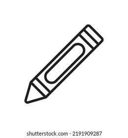 Crayon Outline Icon Vector Illustration