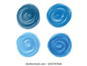 Crayon painted circle shape design elements, hand painting texture, Vector illustration. Can use for printing and web element.
