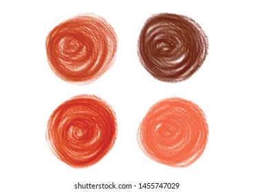 Crayon painted circle shape design elements, hand painting texture, Vector illustration. Can use for printing and web element.
