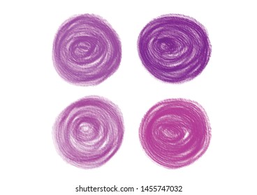 Crayon painted circle shape design elements, hand painting texture, Vector illustration. Can use for printing and web element.

