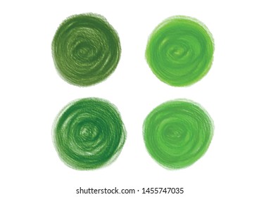 Crayon painted circle shape design elements, hand painting texture, Vector illustration. Can use for printing and web element.
