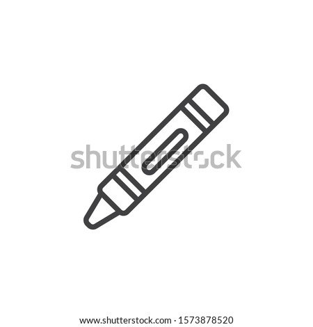 Crayon pencil line icon. linear style sign for mobile concept and web design. Wax crayon outline vector icon. Symbol, logo illustration. Vector graphics