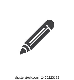 Crayon pencil vector icon. filled flat sign for mobile concept and web design. Pen or a pencil glyph icon. Symbol, logo illustration. Vector graphics