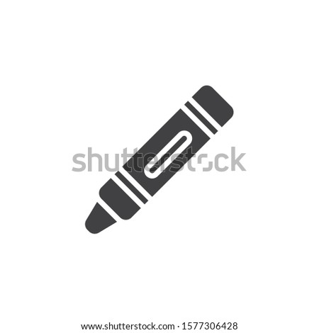 Crayon pencil vector icon. filled flat sign for mobile concept and web design. Wax crayon glyph icon. Symbol, logo illustration. Vector graphics