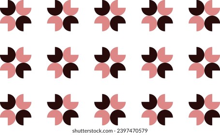 crayon pink and black flowers template on white background illustration image design for fabric printing, patter print