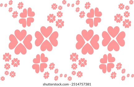 crayon pink flowers template on white background seamless repeat pattern 