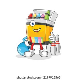 the crayon play bowling illustration. character vector