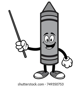 Crayon with Pointer Illustration