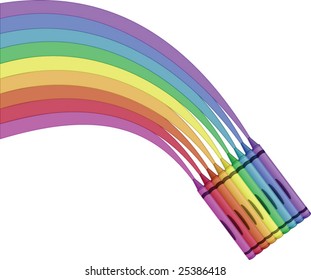 Crayon Rainbow - vector illustration
