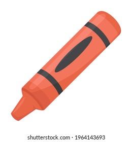 Crayon Red Sign Emoji Icon Illustration. Draw Vector Symbol Emoticon Design Coloring and Drawn.