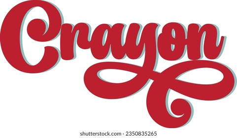 Crayon retro svg design and eps file