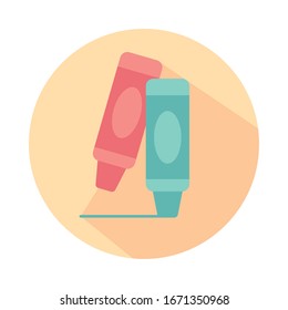 crayon school supply block style icon vector illustration design