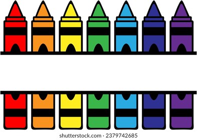 Crayon Set Split Name Frame