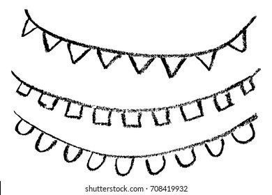 Crayon Sketchy Effect of Flag Isolated on White, 