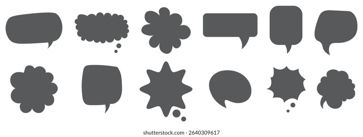 Crayon speech bubble children set. Round, cloud and star frame for text. Chalk texture dialog speech balloon. Crayon bubble for talk and children comic design. Vector illustration