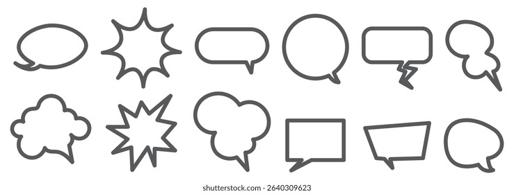 Crayon speech bubble children set. Round, cloud and star frame for text. Chalk texture dialog speech balloon. Crayon bubble for talk and children comic design. Vector illustration
