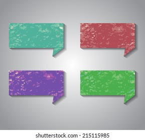 Crayon speech bubble set 