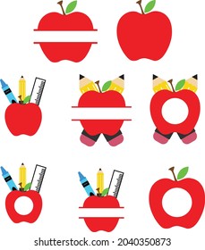 Crayon Split Monogram Svg, crayon, teacher, school, apple name frame, apple, apple monogram, pencil monogram 

 svg
