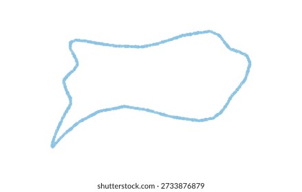 Crayon squiggle globo de discurso con esbozo en estilo dibujado a mano. Burbuja de texto y conversación como forma de mensaje, forma de chat y contorno para una comunicación lúdica o concepto de mensaje infantil.