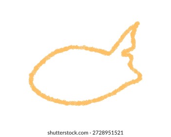 Crayon squiggle speech bubble outline with soft round shape and playful sketch style. Chat and talk message element, quote or comment icon for vibrant communication in creative visuals.