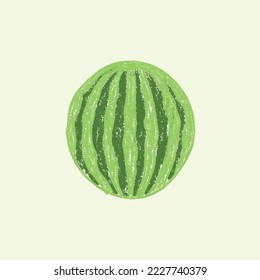 crayon style watermelon logo, grunge watermelon illustration