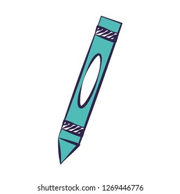 crayon supply on white background