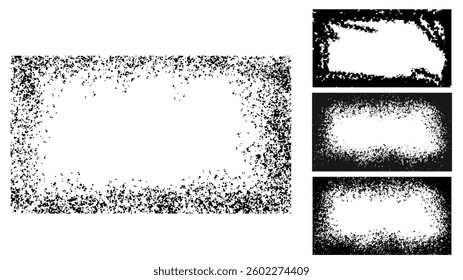 crayon texture Dust sand grain vector frame set on transparent background