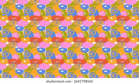 Crayon underline seamless pattern  repeating background made of colorful hand-drawn crayon underlines. Includes wavy, straight, zigzag, and scribbled strokes in multiple bright shades. 