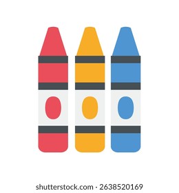 Crayon vector art, crayons clip art, crayon clip art, color crayons clip art, flat design vector illustration, isolated on white background