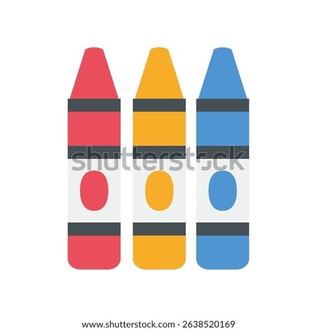 Crayon vector art, crayons clip art, crayon clip art, color crayons clip art, flat design vector illustration, isolated on white background