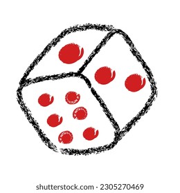 crayon vector dice, isolated on white
