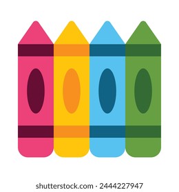 Crayon Vector Flat Icon Design