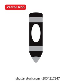 crayon vector icon black isolated