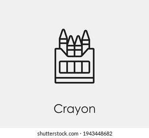 Crayon vector icon. Editable stroke. Symbol in Line Art Style for Design, Presentation, Website or Apps Elements, Logo. Pixel vector graphics - Vector