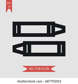 Crayon vector icon, illustration symbol