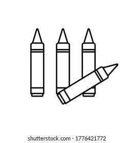 Crayon vector icon set. pastel illustration sign. chalk symbol. paints logo.