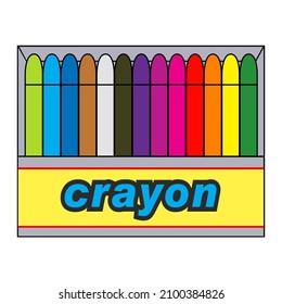 crayon vector illustration,isolated on white background,top view