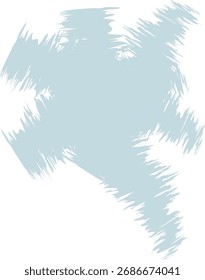 A crayon-drawn snowflake with jagged edges and abstract form. The snowflake features rough textures and irregular shapes. Cartoon vector illustration.