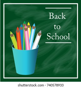 Crayons with a blackboard welcome the opening.