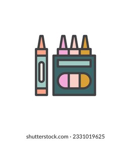 Icono de contorno relleno de caja de cartón, signo de vector de línea, pictograma colorido lineal aislado en blanco. Símbolo, ilustración del logotipo. Gráficos vectoriales