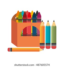 crayons box four pencil graphic