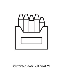 crayons box icon design, isolated on white background, vector illustration