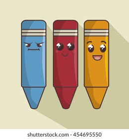 crayons character isolated icon design, vector illustration  graphic 