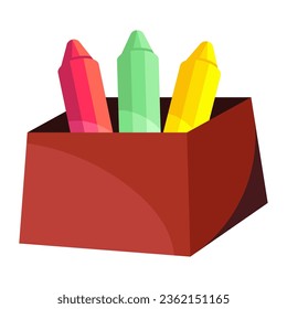 crayons color in box icon isolated